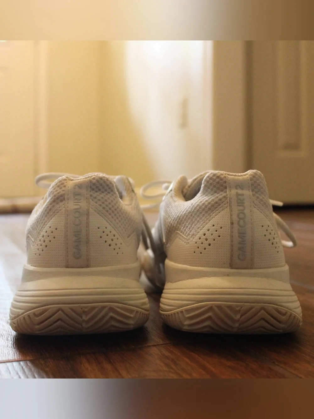 Adidas GameCourt Women’s Tennis Shoes – Size 9 – White/Silver – Original Box Inc